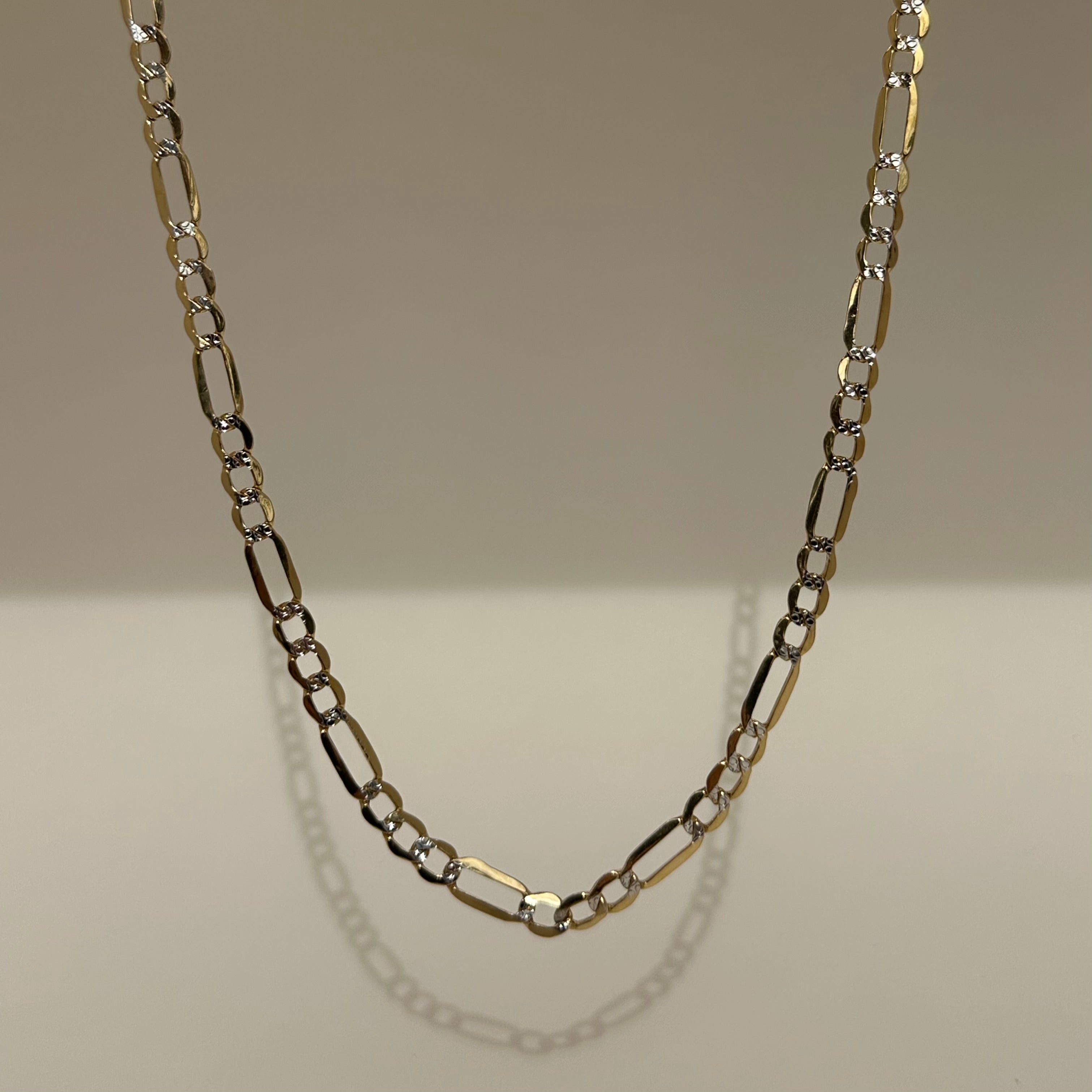 The Sorrento – 14K Diamond-Cut Figaro Chain