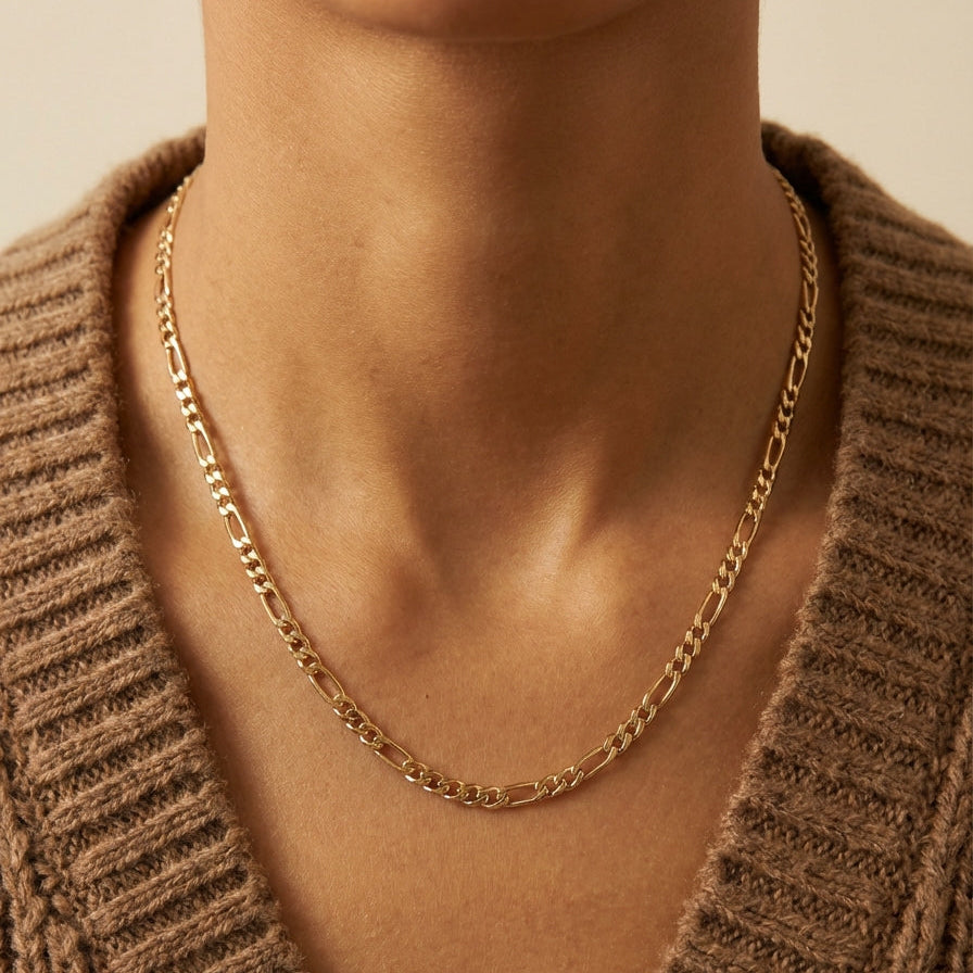 The Verona – 14K Gold Figaro Chain